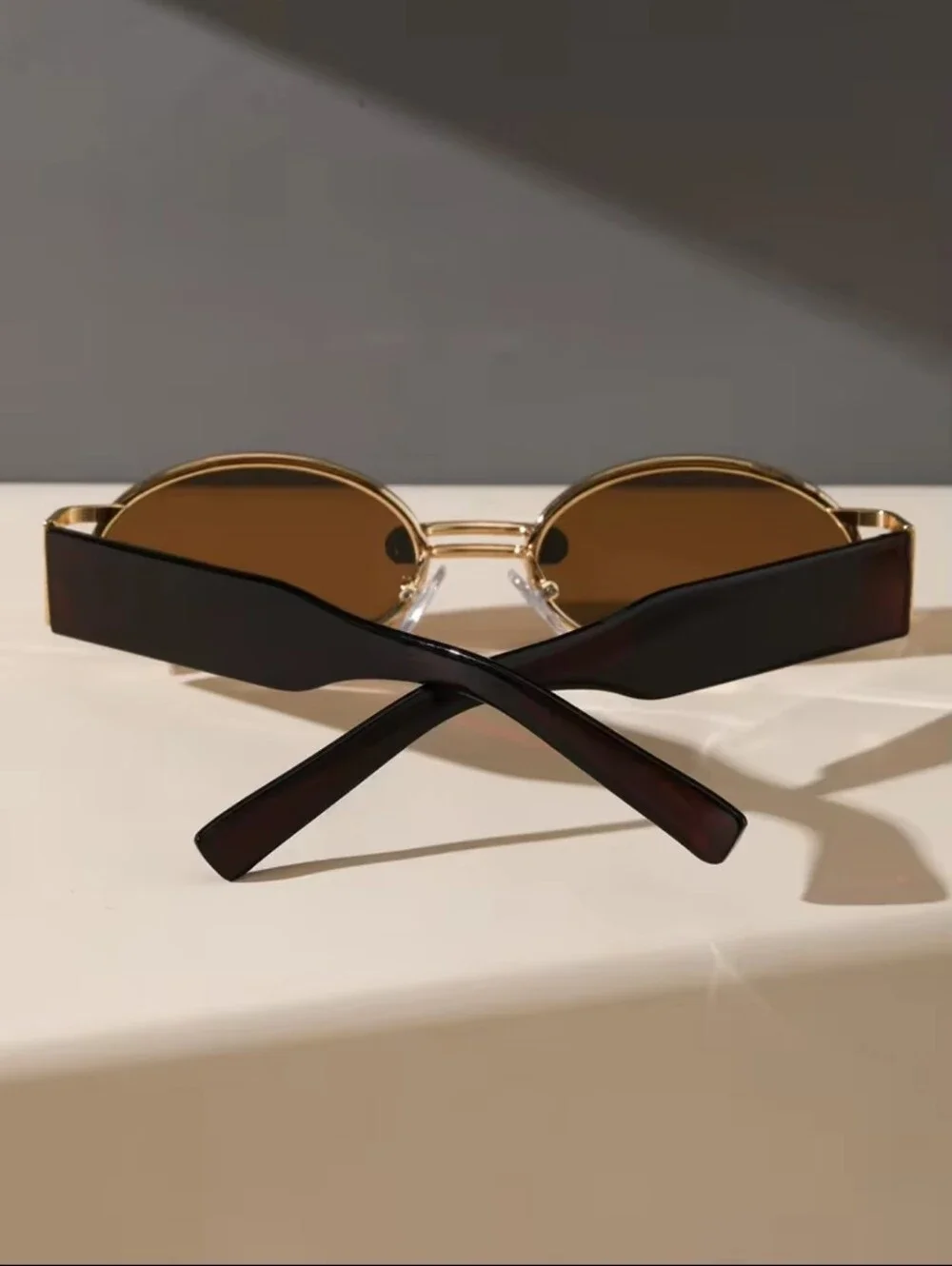 Women's Gold Frame Sunglasses with Brown Lenses